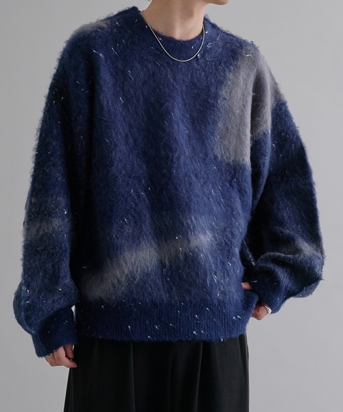 epnok(エプノック)の「アブストラクトルーズニット(ニット/セーター・メンズ・ネイビー/ブラック/ブラウン/カーキ/ライトブルー/グレー/アッシュブラウン/レッド/ピンク系1/ブラック系1/グレー系1/ベージュ/ライトグレー・SMALL/MEDIUM/LARGE)」の21枚目の写真