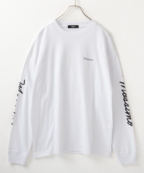 Mossimo（モッシモ）の「MOSSIMO（モッシモ）袖ロゴロンT（Tシャツ/カットソー・メンズ・ホワイト/ブラック・L/M/XL）」の2枚目の写真