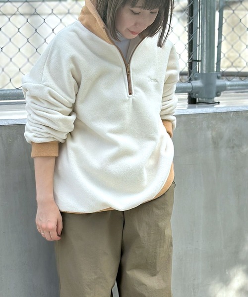 LEPSIM（レプシィム）の「【DISCUS／ディスカス】ハーフZIPプルオーバー　906618（Tシャツ/カットソー・レディース・ブラック/ライトブルー/アイボリー/ブルー・FREE）」の2枚目の写真