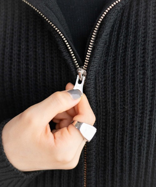 WEGO(ウィゴー)の「WEGO/ダブルジップショートカーデ(カーディガン/ボレロ・レディース・アイボリー/ブラック/ブルー/ベージュ・FREE)」の8枚目の写真