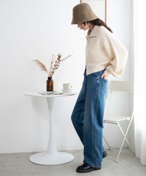 WEGO(ウィゴー)の「WEGO/ダブルジップショートカーデ(カーディガン/ボレロ・レディース・アイボリー/ブラック/ブルー/ベージュ・FREE)」の14枚目の写真