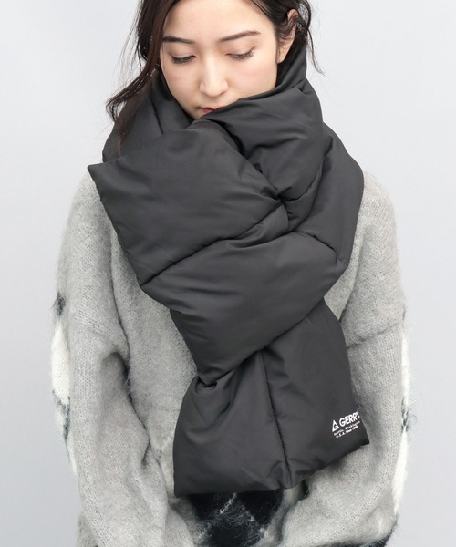 セール】ビッグシルエット 中綿 タフタポリ ダウンマフラー（マフラー