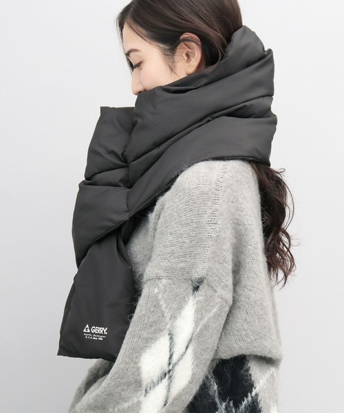 セール】ビッグシルエット 中綿 タフタポリ ダウンマフラー（マフラー