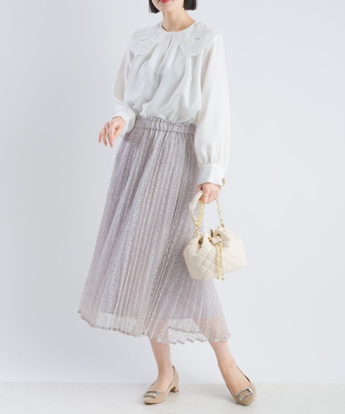 PICCIN（ピッチン）の「レース襟付きジョーゼットブラウス（シャツ/ブラウス・レディース・オフホワイト・M）」の5枚目の写真