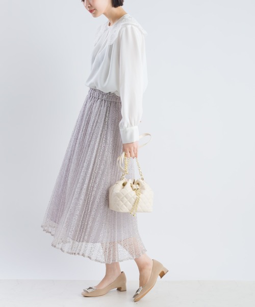 PICCIN（ピッチン）の「レース襟付きジョーゼットブラウス（シャツ/ブラウス・レディース・オフホワイト・M）」の6枚目の写真