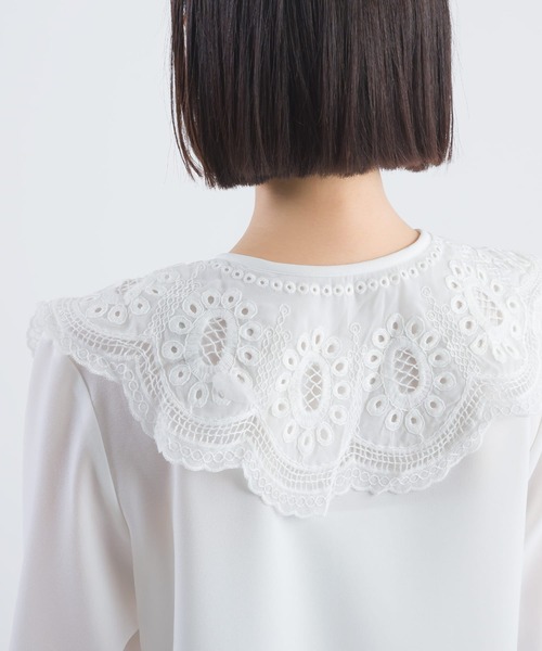 PICCIN（ピッチン）の「レース襟付きジョーゼットブラウス（シャツ/ブラウス・レディース・オフホワイト・M）」の10枚目の写真