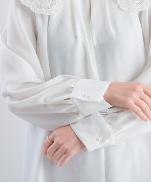 PICCIN（ピッチン）の「レース襟付きジョーゼットブラウス（シャツ/ブラウス・レディース・オフホワイト・M）」の11枚目の写真