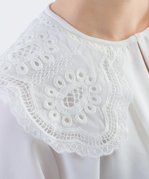 PICCIN（ピッチン）の「レース襟付きジョーゼットブラウス（シャツ/ブラウス・レディース・オフホワイト・M）」の14枚目の写真