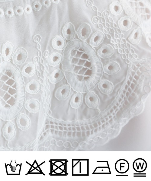 PICCIN（ピッチン）の「レース襟付きジョーゼットブラウス（シャツ/ブラウス・レディース・オフホワイト・M）」の15枚目の写真