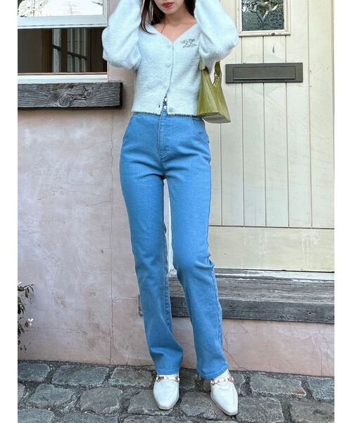 dazzlin（ダズリン）の「【セット着用可能】ミニシャギーラメニットカーデトップス（カーディガン/ボレロ・レディース・ピンク/グレー/ベージュ/グリーン・FREE）」の15枚目の写真