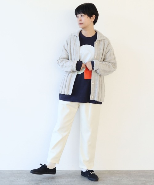 yuni（ユニ　）の「●スラブコットンジャカード　襟ニットカーディガン　1701KN006241（カーディガン/ボレロ・レディース・グレー/ブラック/アイボリー・FREE）」の18枚目の写真