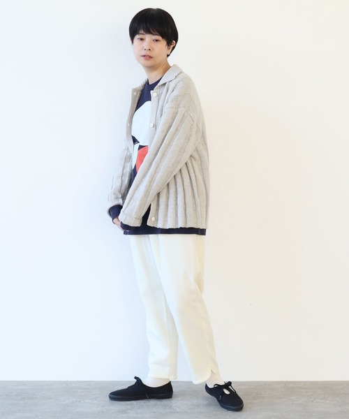 yuni（ユニ　）の「●スラブコットンジャカード　襟ニットカーディガン　1701KN006241（カーディガン/ボレロ・レディース・グレー/ブラック/アイボリー・FREE）」の19枚目の写真