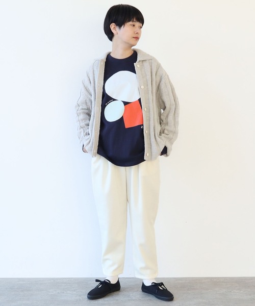 yuni（ユニ　）の「●スラブコットンジャカード　襟ニットカーディガン　1701KN006241（カーディガン/ボレロ・レディース・グレー/ブラック/アイボリー・FREE）」の17枚目の写真