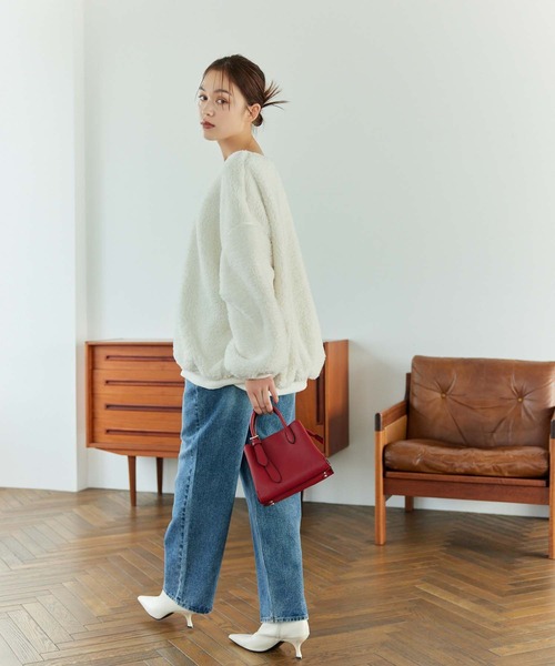 Edit Sheen（エディットシーン）の「ボアプルオーバー（スウェット・レディース・ベージュ/ホワイト・M）」の5枚目の写真