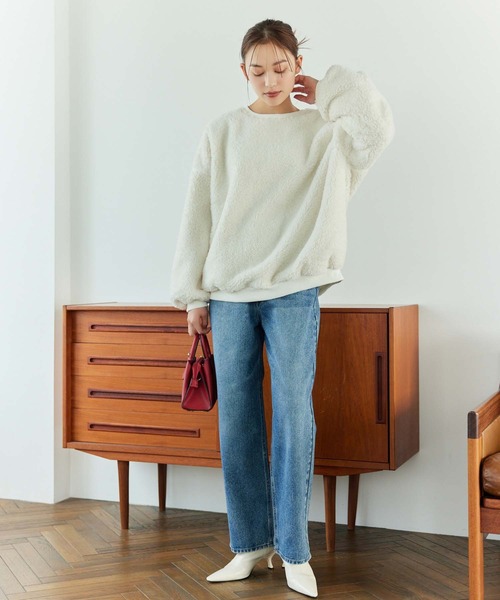 Edit Sheen（エディットシーン）の「ボアプルオーバー（スウェット・レディース・ベージュ/ホワイト・M）」の6枚目の写真