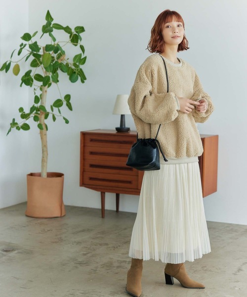 Edit Sheen（エディットシーン）の「ボアプルオーバー（スウェット・レディース・ベージュ/ホワイト・M）」の22枚目の写真