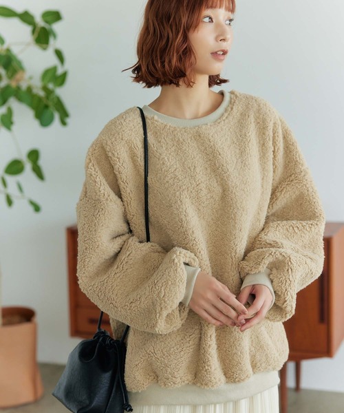 Edit Sheen（エディットシーン）の「ボアプルオーバー（スウェット・レディース・ベージュ/ホワイト・M）」の17枚目の写真