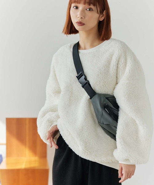 Edit Sheen（エディットシーン）の「ボアプルオーバー（スウェット・レディース・ベージュ/ホワイト・M）」の7枚目の写真