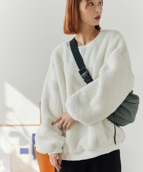 Edit Sheen（エディットシーン）の「ボアプルオーバー（スウェット・レディース・ベージュ/ホワイト・M）」の8枚目の写真