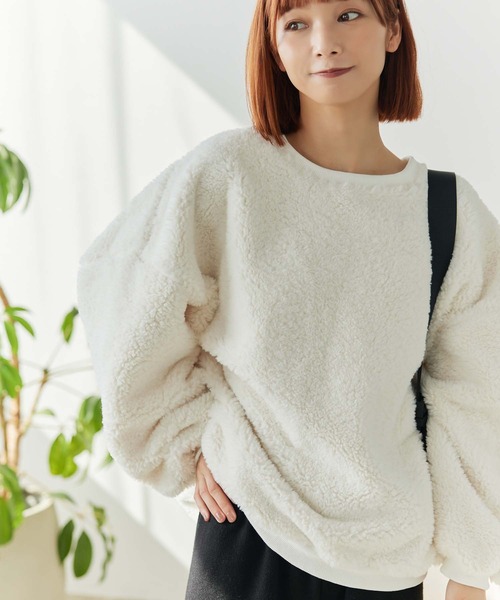 Edit Sheen（エディットシーン）の「ボアプルオーバー（スウェット・レディース・ベージュ/ホワイト・M）」の11枚目の写真
