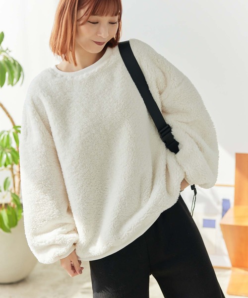 Edit Sheen（エディットシーン）の「ボアプルオーバー（スウェット・レディース・ベージュ/ホワイト・M）」の12枚目の写真