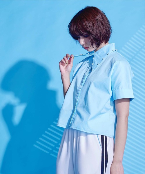 パールビッグカラーシャツ（シャツ/ブラウス）｜miette（ミエット）