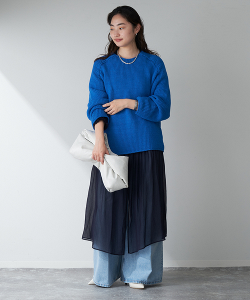 新品タグ付き plage paper yarnプルオーバー セール】COTTON TAPE YARN プルオーバー（ニット/セーター）｜Plage