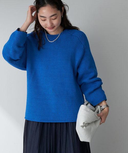 新品タグ付き plage paper yarnプルオーバー セール】COTTON TAPE YARN プルオーバー（ニット/セーター）｜Plage