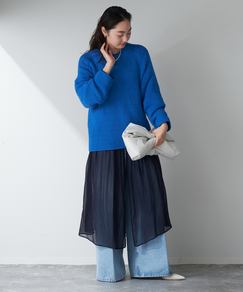 【レビューで送料無料】 セール】COTTON TAPE YARN プルオーバー（ニット/セーター トップス