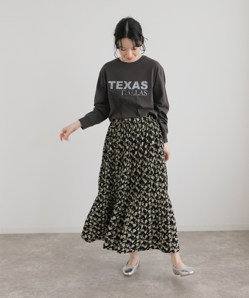 JOURNAL STANDARD relume（ジャーナルスタンダード　レリューム）の「TEXASロゴロングTシャツ（Tシャツ/カットソー・レディース・ホワイト/ブラック系その他/ベージュ・FREE）」の9枚目の写真
