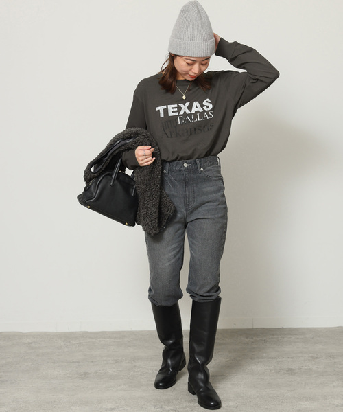 JOURNAL STANDARD relume（ジャーナルスタンダード　レリューム）の「TEXASロゴロングTシャツ（Tシャツ/カットソー・レディース・ホワイト/ブラック系その他/ベージュ・FREE）」の12枚目の写真