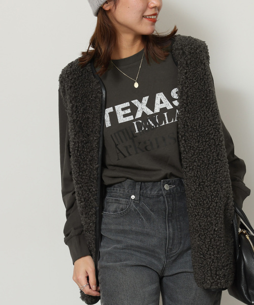 JOURNAL STANDARD relume（ジャーナルスタンダード　レリューム）の「TEXASロゴロングTシャツ（Tシャツ/カットソー・レディース・ホワイト/ブラック系その他/ベージュ・FREE）」の17枚目の写真