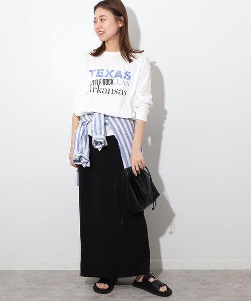 JOURNAL STANDARD relume（ジャーナルスタンダード　レリューム）の「TEXASロゴロングTシャツ（Tシャツ/カットソー・レディース・ホワイト/ブラック系その他/ベージュ・FREE）」の19枚目の写真