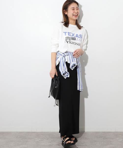 JOURNAL STANDARD relume（ジャーナルスタンダード　レリューム）の「TEXASロゴロングTシャツ（Tシャツ/カットソー・レディース・ホワイト/ブラック系その他/ベージュ・FREE）」の20枚目の写真