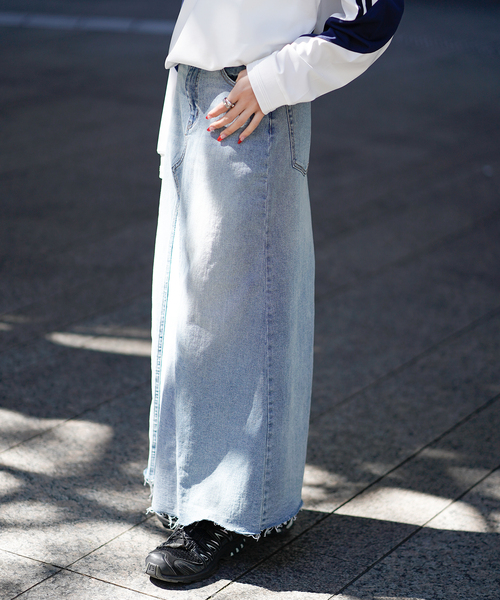 JOINT WORKS（ジョイントワークス）の「デニムロングフレアスカート（デニムスカート・レディース・チャコールグレー/ブルー・SMALL/MEDIUM）」の3枚目の写真