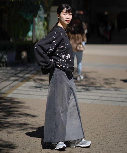 JOINT WORKS（ジョイントワークス）の「デニムロングフレアスカート（デニムスカート・レディース・チャコールグレー/ブルー・SMALL/MEDIUM）」の12枚目の写真