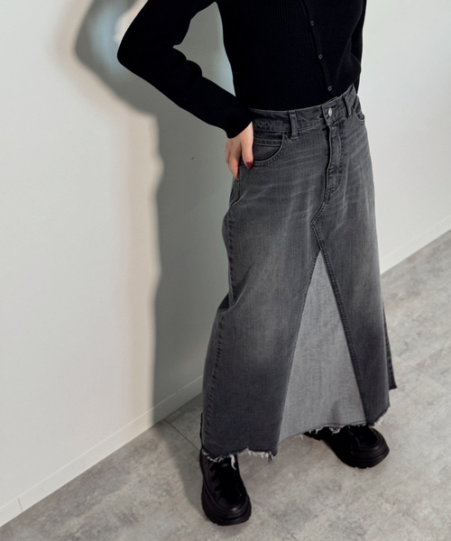 JOINT WORKS（ジョイントワークス）の「デニムロングフレアスカート（デニムスカート・レディース・チャコールグレー/ブルー・SMALL/MEDIUM）」の13枚目の写真