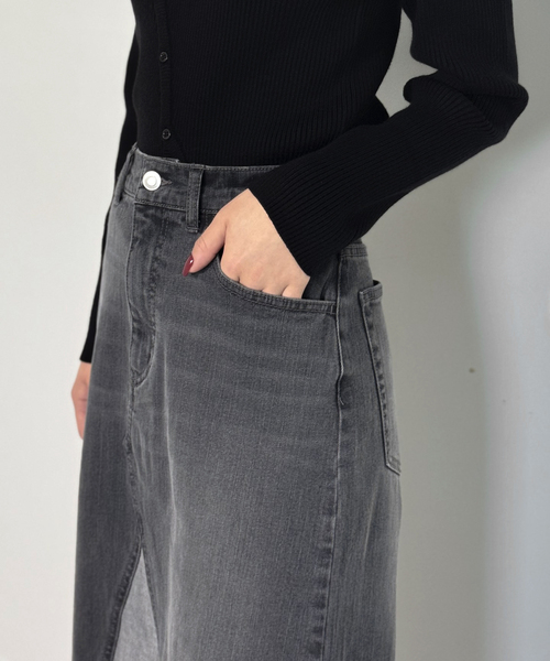 JOINT WORKS（ジョイントワークス）の「デニムロングフレアスカート（デニムスカート・レディース・チャコールグレー/ブルー・SMALL/MEDIUM）」の16枚目の写真