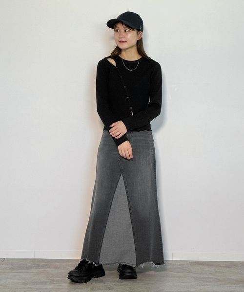 JOINT WORKS（ジョイントワークス）の「デニムロングフレアスカート（デニムスカート・レディース・チャコールグレー/ブルー・SMALL/MEDIUM）」の18枚目の写真