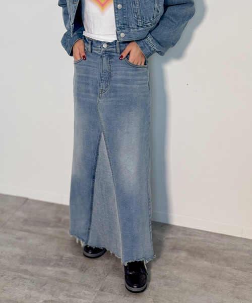 JOINT WORKS（ジョイントワークス）の「デニムロングフレアスカート（デニムスカート・レディース・チャコールグレー/ブルー・SMALL/MEDIUM）」の21枚目の写真
