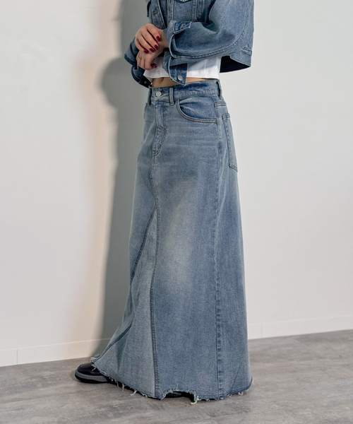 JOINT WORKS（ジョイントワークス）の「デニムロングフレアスカート（デニムスカート・レディース・チャコールグレー/ブルー・SMALL/MEDIUM）」の22枚目の写真