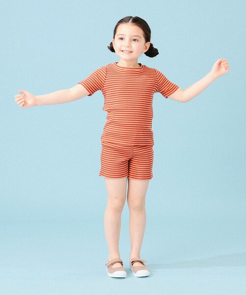B:MING by BEAMS(ビーミングバイビームス)の「B:MING by BEAMS / テレコ ボーダー ショートパンツ(100~140cm)(その他パンツ・キッズ・レッド/グリーン・140/130/120/110/100)」の5枚目の写真