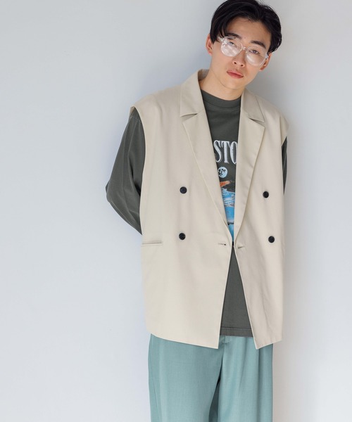 LOWRYS FARM（ローリーズファーム）の「ＴＲダブルブレストベスト　986193（ベスト・メンズ・ブラック/アイボリー・MEDIUM/LARGE）」の22枚目の写真