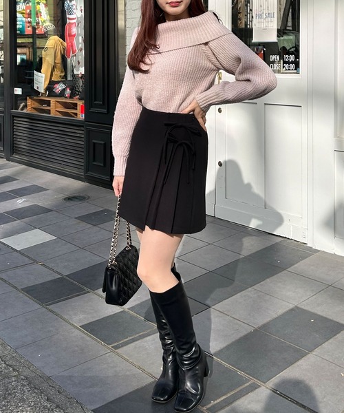 INGNI（イング）の「サイドリボンプリーツスカパン（その他パンツ・レディース・グレー/ブルー系その他2/ブラック・FREE）」の7枚目の写真