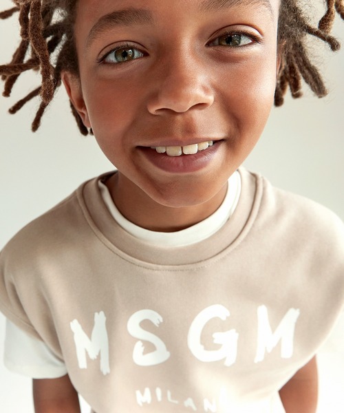 MSGM(エムエスジーエム)Kids & Junior ブランドロゴフレンチスリーブスウェットプルオーバー