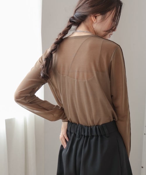 Bab(バブ)の「ベーシックシアートップス(Tシャツ/カットソー・レディース・ブラック/ライトグレー/ホワイト系その他/グリーン/オフホワイト/グレイッシュベージュ/ブラウン・FREE)」の15枚目の写真