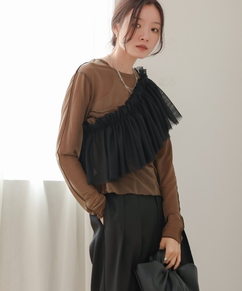 Bab(バブ)の「ベーシックシアートップス(Tシャツ/カットソー・レディース・ブラック/ライトグレー/ホワイト系その他/グリーン/オフホワイト/グレイッシュベージュ/ブラウン・FREE)」の20枚目の写真