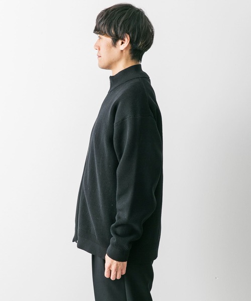 ブラック/Sサイズ♬長袖ニット セーター セール】LIFE STYLE TAILOR コットンシルクハイゲージクルーニット