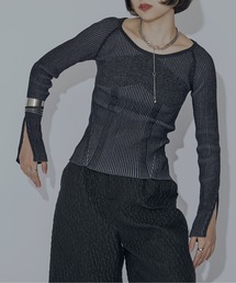 Ezick | Mode switch 袖スリットリブニット(ニット/セーター)