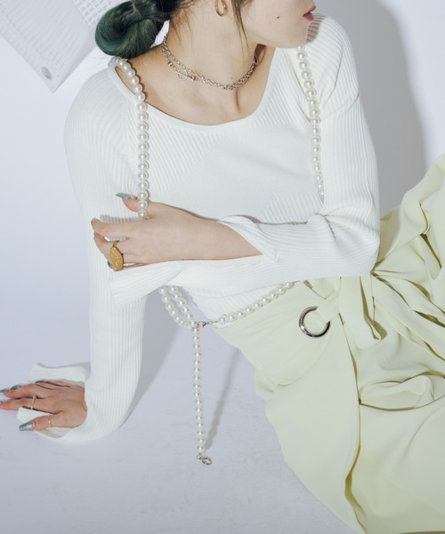 rito スリーブスリットリブセーター スリットスリーブニット | SLIT SLEEVE KNITの通販｜regleam